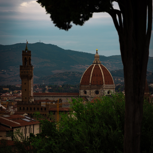 Florence Duomo seen through a window